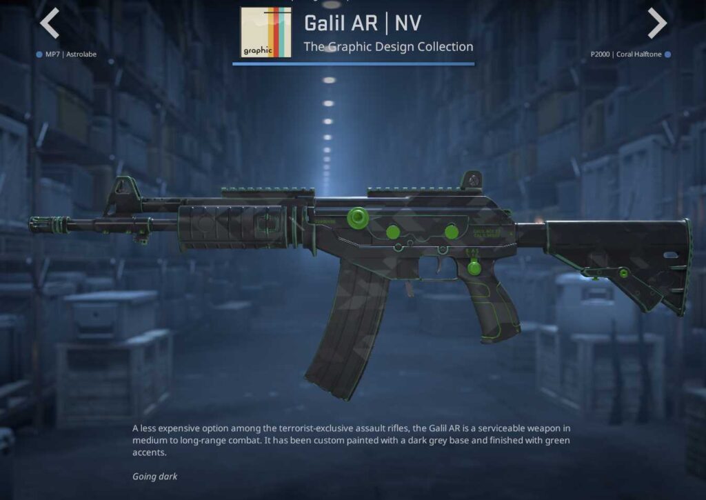 A weapon skin from the Graphics Collection in CS2.