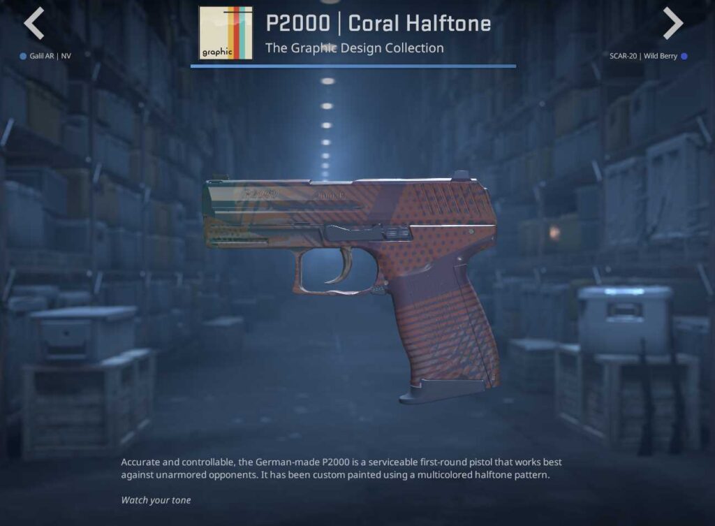 A weapon skin from the Graphics Collection in CS2.
