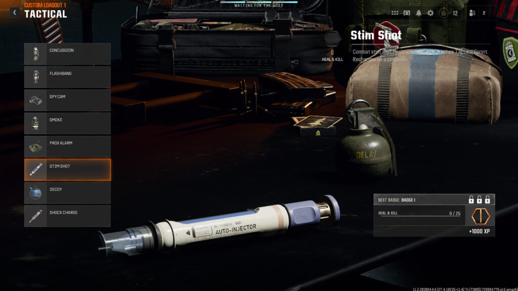 Stim Shot, a white and blue syringe that heals you in Call of Duty Black Ops 6.