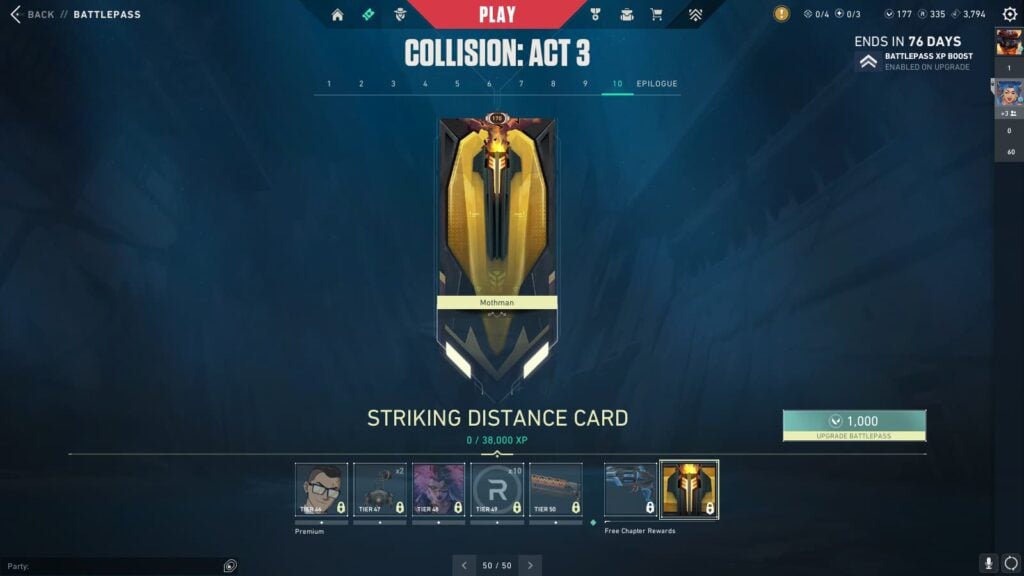 Striking Distance Card (Free)