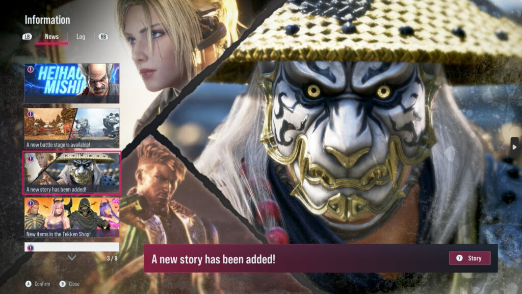It’s a screenshot from the news section in the fighting game TEKKEN 8 featuring the message about the new story episode Unforgotten Echoes