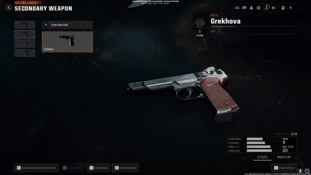 The Grekhova, the secondary for the best loadout for the Tanto .22 in Black Ops 6.