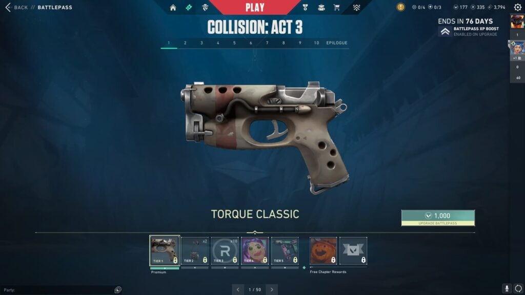 Torque Classic in the VALORANT Episode 9 Act 3 Battle Pass.