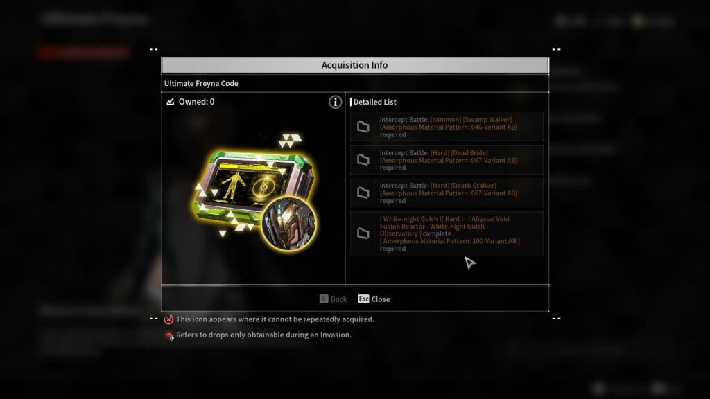 Ultimate Freyna Code Acquisition Info