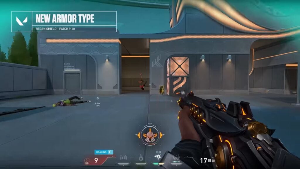 Phoenix with the new regen shield armor type in VALORANT coming with patch 9.10.