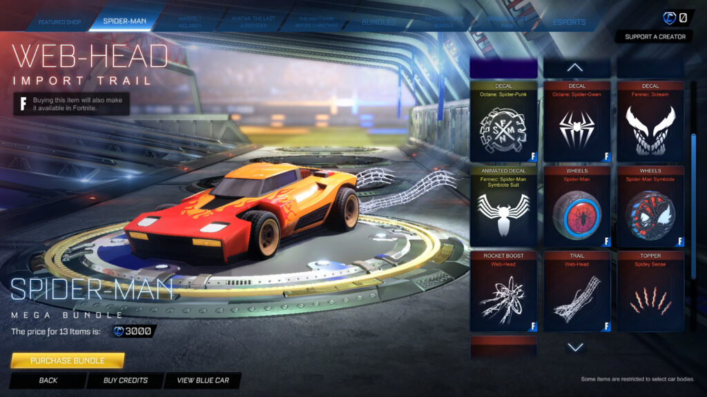 Web-Head trail in Rocket League