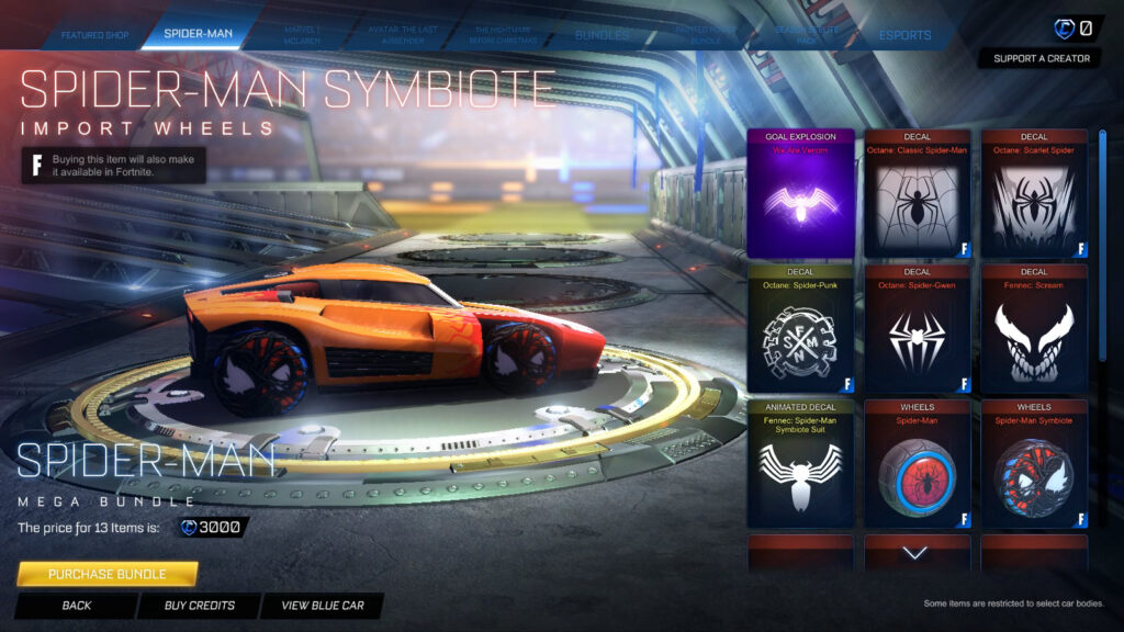 Symbiote Wheels in Rocket League