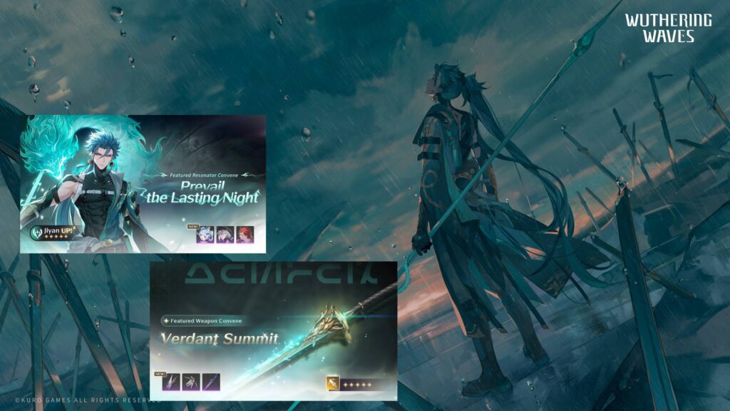 It’s an art for Jiyan in Wuthering Waves with the addition of two other posters — for the same character and his best sword, Verdant Summit