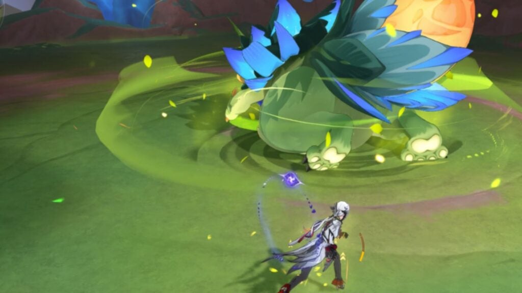 Arlecchino is beating Gluttonous Yumkasaur