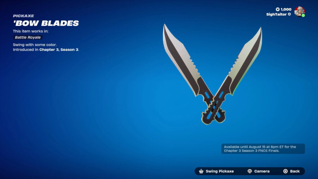 Fortnite mistakenly adds Bow Blades back to Item Shop