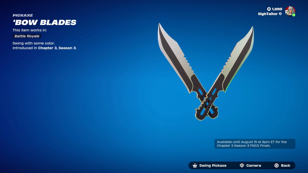 Fortnite mistakenly adds Bow Blades back to Item Shop