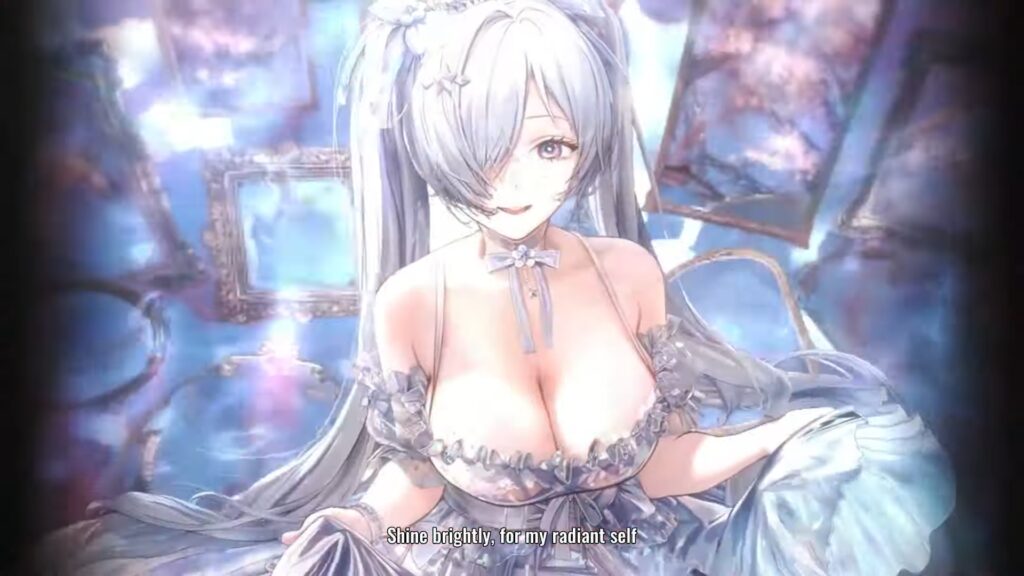 Cinderella SSR NIKKE in flowery dress kneeling over