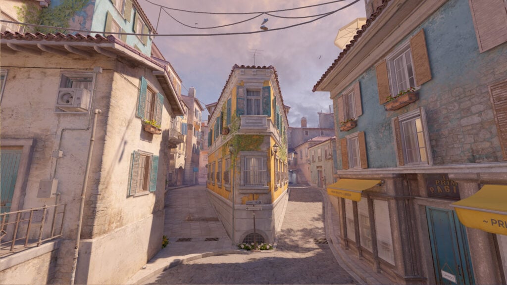 A screenshot of the map Italy from CS2.