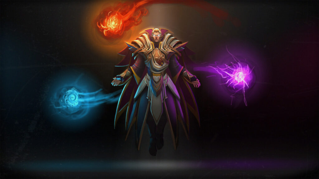 Invoker prepares for battle in Dota 2.