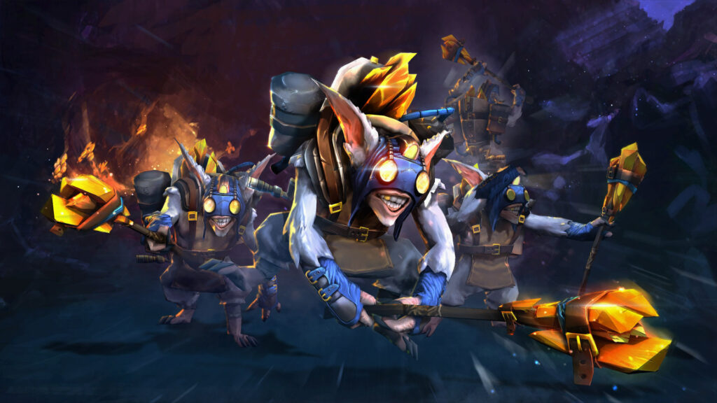 Meepo prepares for battle in Dota 2.