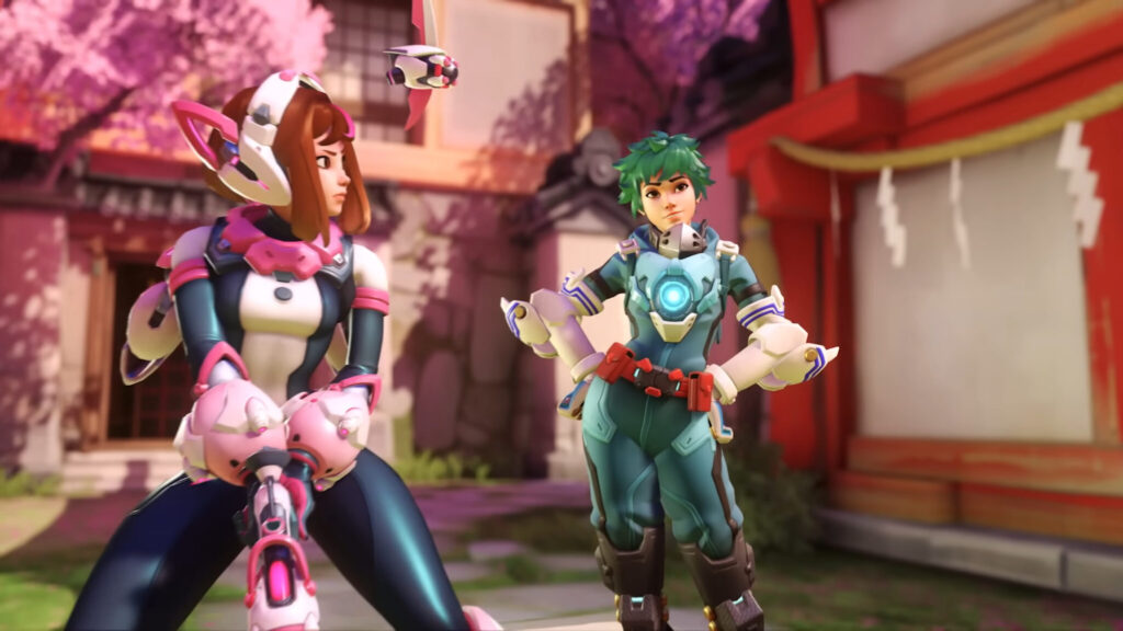 Uravity Juno skin and Deku Tracer skin in Overwatch 2