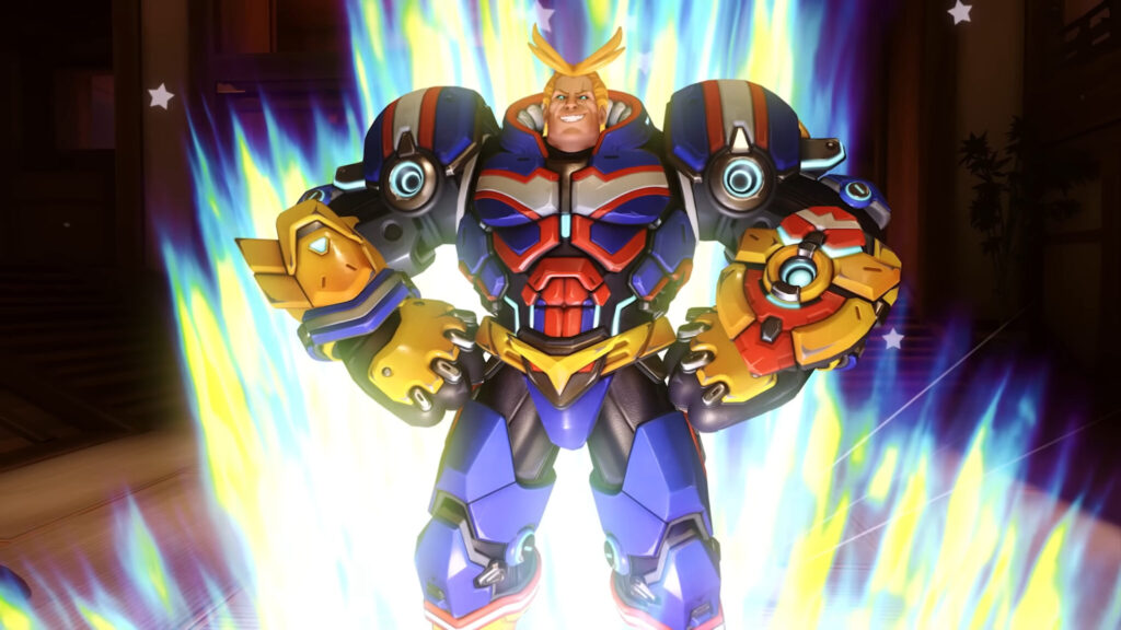 All Might Reinhardt skin in Overwatch 2