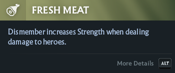 A screenshot of a hero facet from Dota 2.