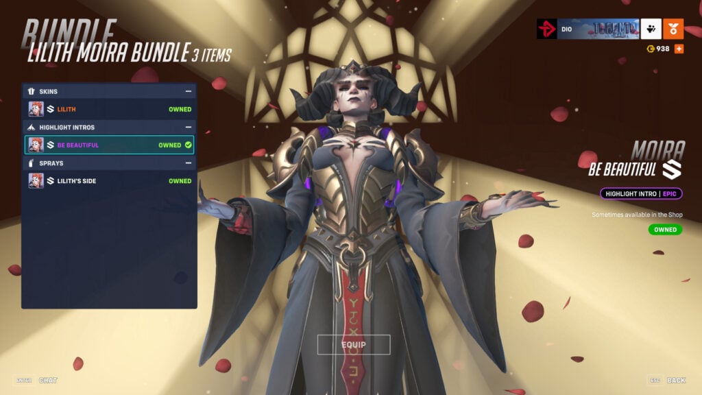 Lilith Moira highlight intro screenshot