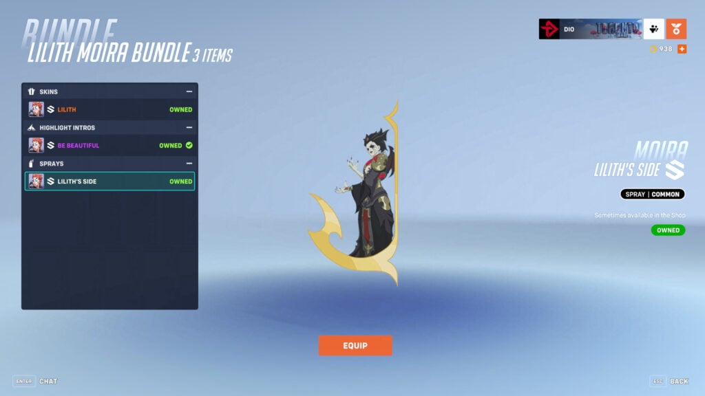 Moira's Lilith's Side spray