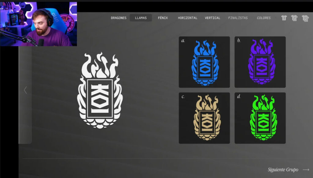 New possible logos and colors for the MAD Lions KOI rebrand showed by Ibai on livestream