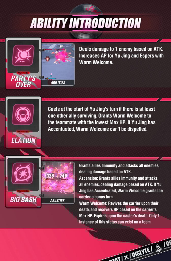 Dislyte Yu Jing abilities