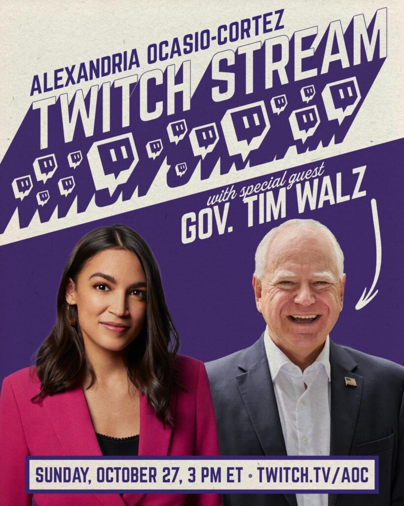 Tim Walz AOC Twitch