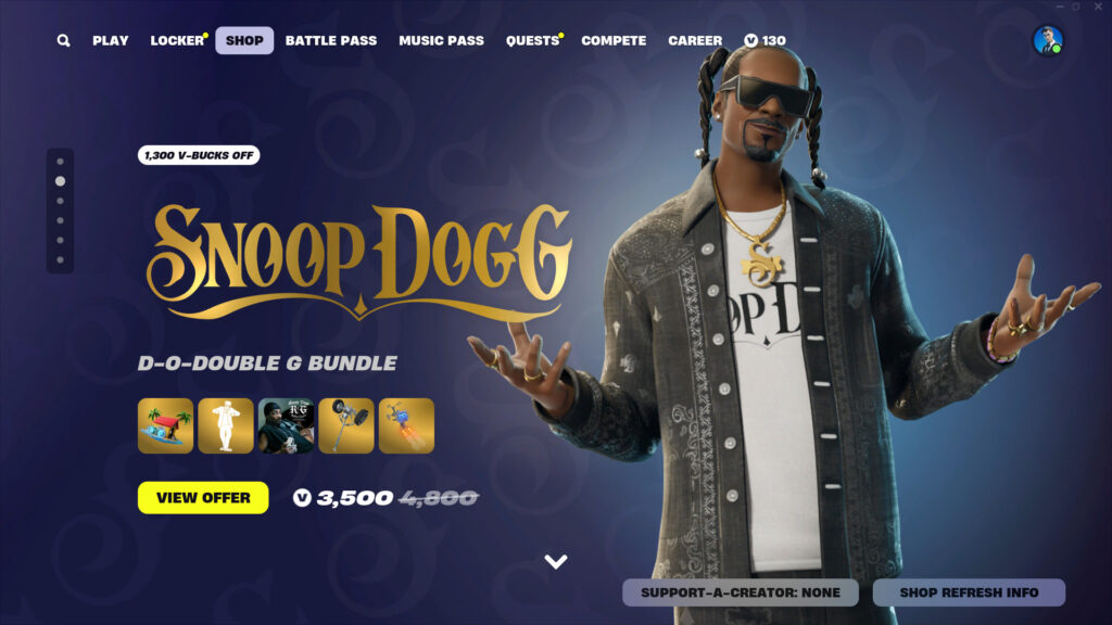 The Snoop Dogg Fortnite Bundle