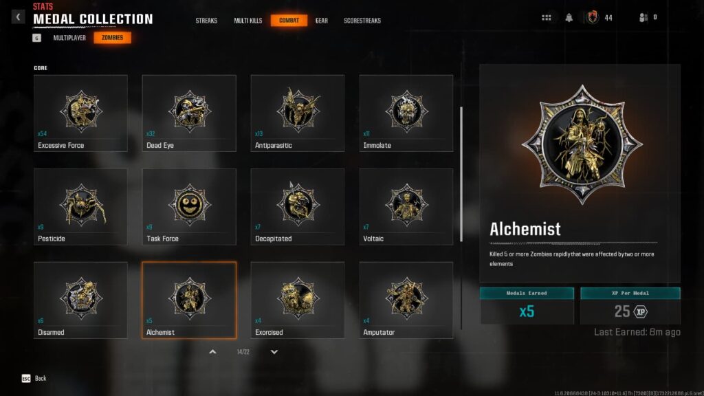 The Alchemist medal in Black Ops 6 Zombies.