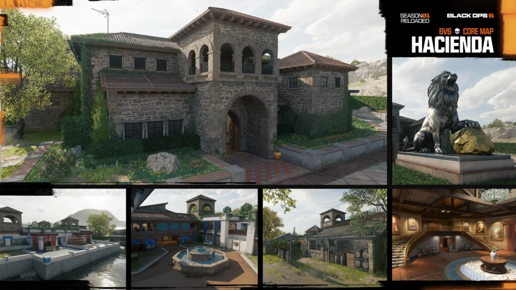 The new map Hacienda from the Black Ops 6 Season 1 roadmap.
