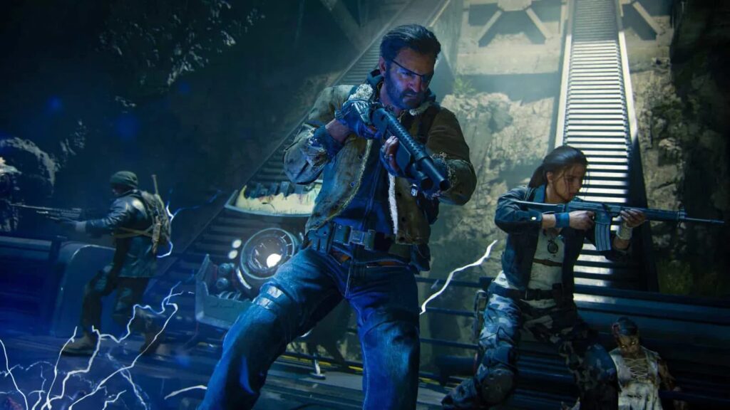 Operators fight near the pack-a-punch on Terminus in Black Ops 6 Zombies.