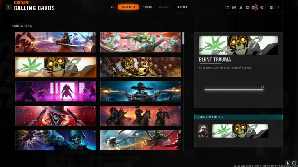 The Blunt Trauma Calling Card in Black Ops 6.