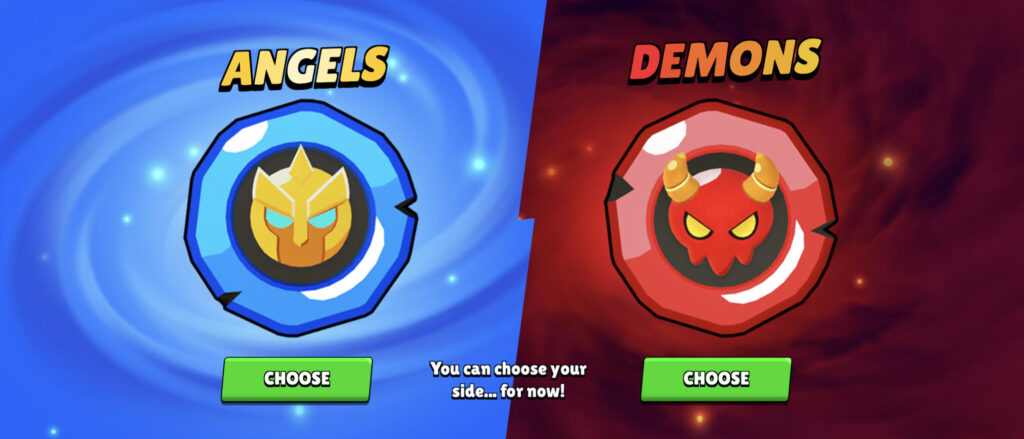 Brawl Stars offers players a free will choice on weekends during the Angels vs Demons season: what side to play for. It’s a screenshot that shows the notification about this.