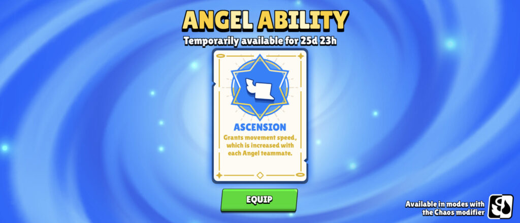 The ability Ascension dropped from an Angelic Starr Drop during the Angels vs Demons season in Brawl Stars