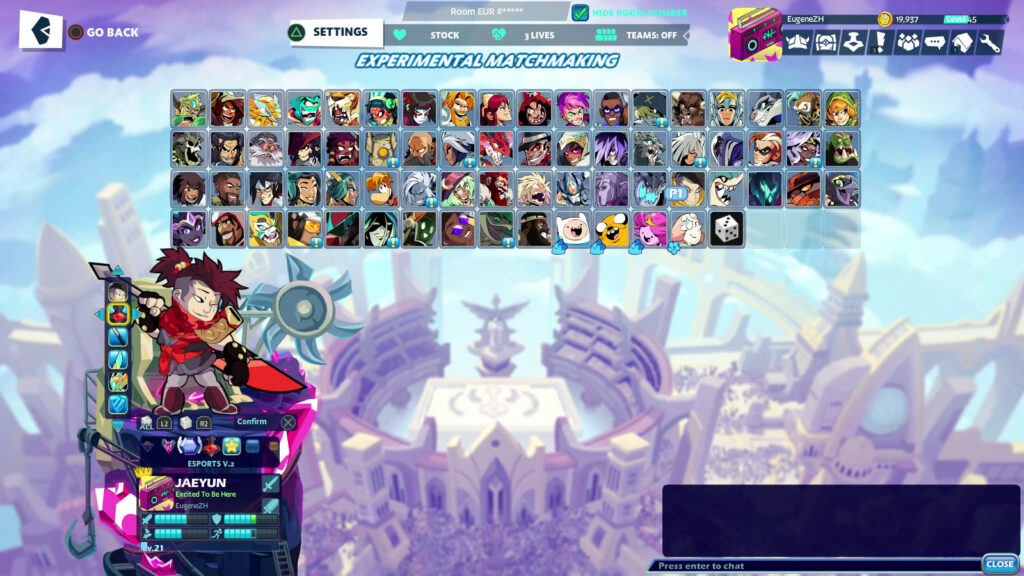 The Brawlhalla character Jaeyun with the esports v.2 color: screenshot