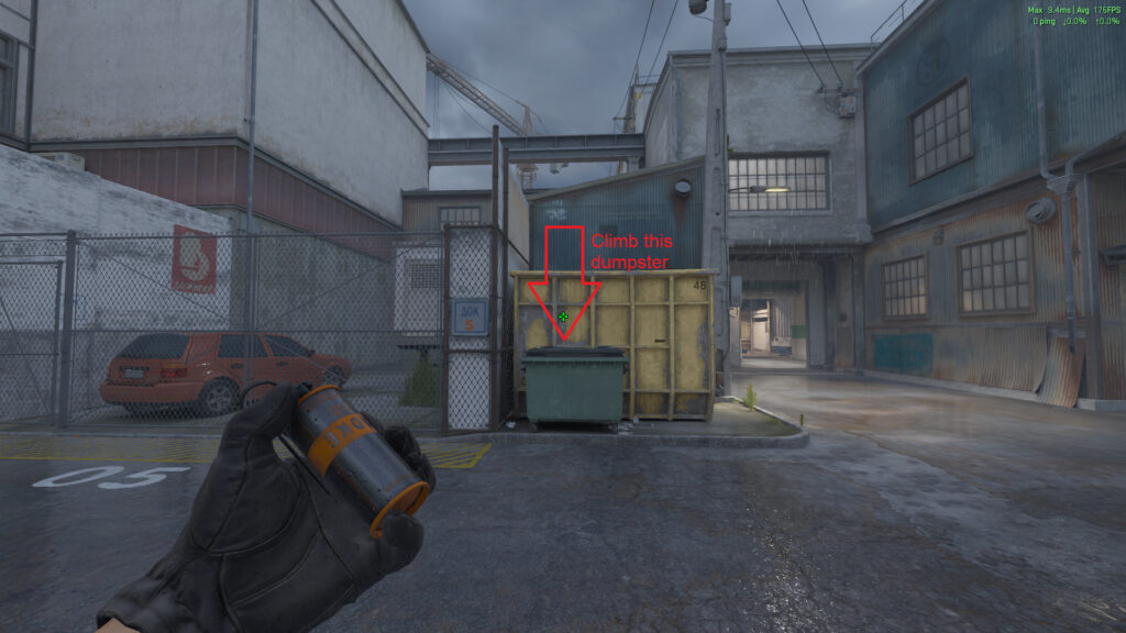 Train: Green dumpster on T-Spawn