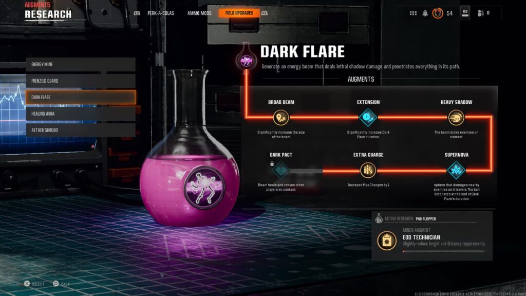 Dark Flare and its augments to research in Black Ops 6.
