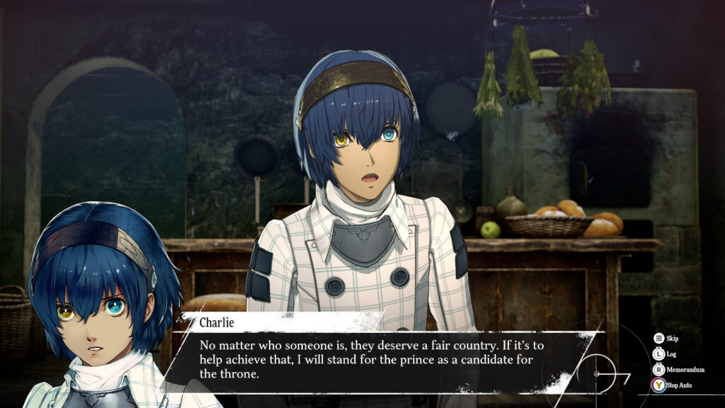 Dialog scene with the main character