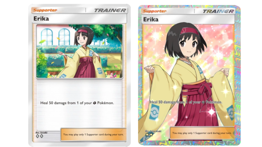 Erika Supporter cards in Pokémon TCG Pocket.