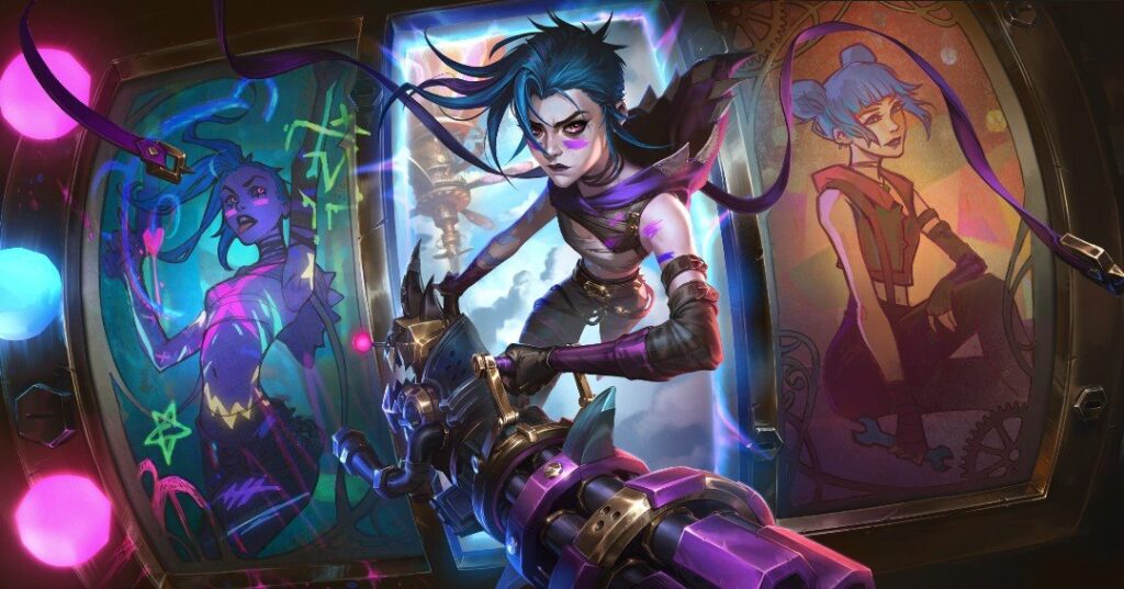 Exalted Fractured Jinx splash art (Image via Riot Games)