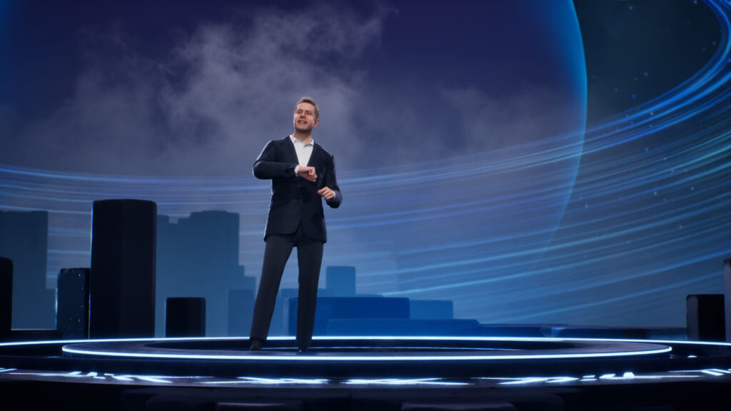 The Game Awards host Geoff Keighley as a "MetaHuman" in Fortnite.