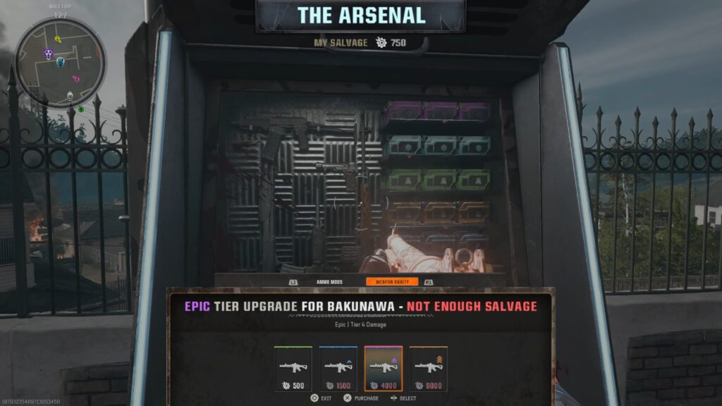 The Arsenal and its rarity upgrade.