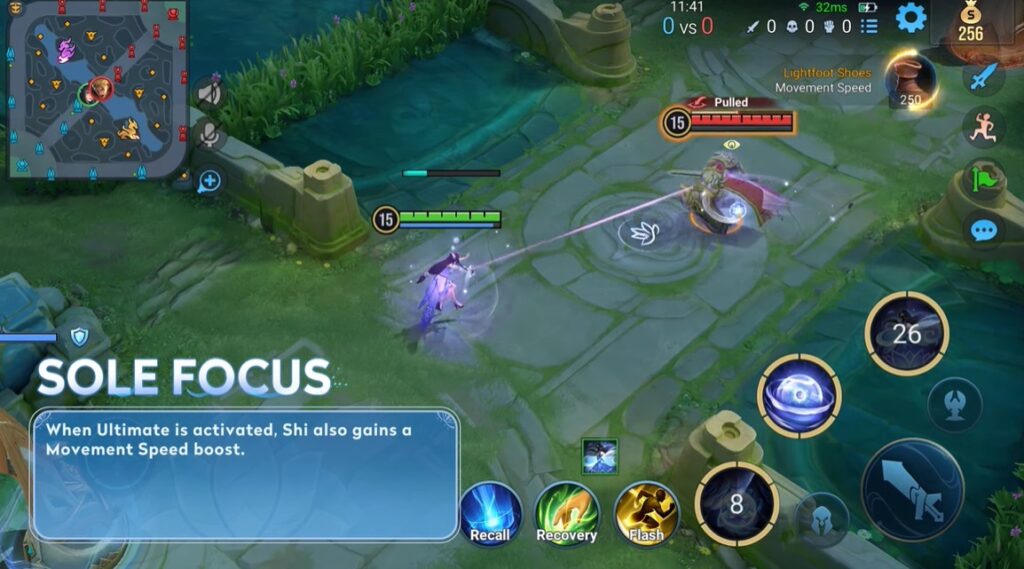 Shi's Ultimate boost her Movement Speed, making it easier for her to kite the enemies.