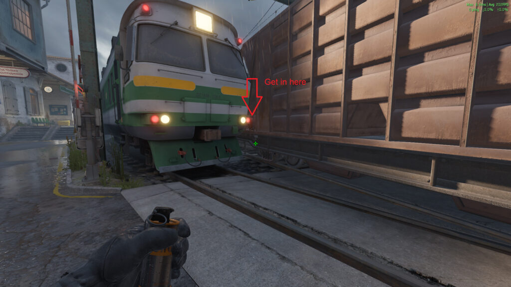 The place you should stand to smoke Connector on Train.