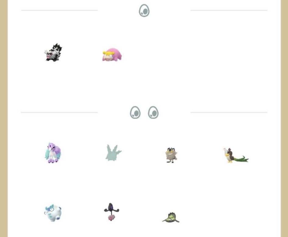 Glarian Corsola Pokémon GO 7km Egg pool