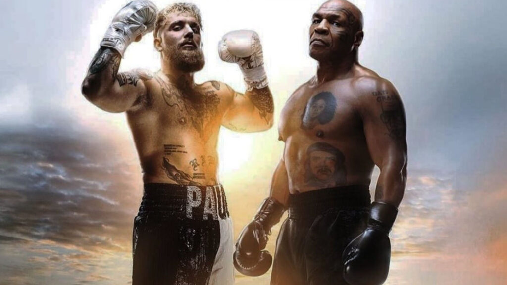 Jake Paul and Mike Tyson, side-by-side.