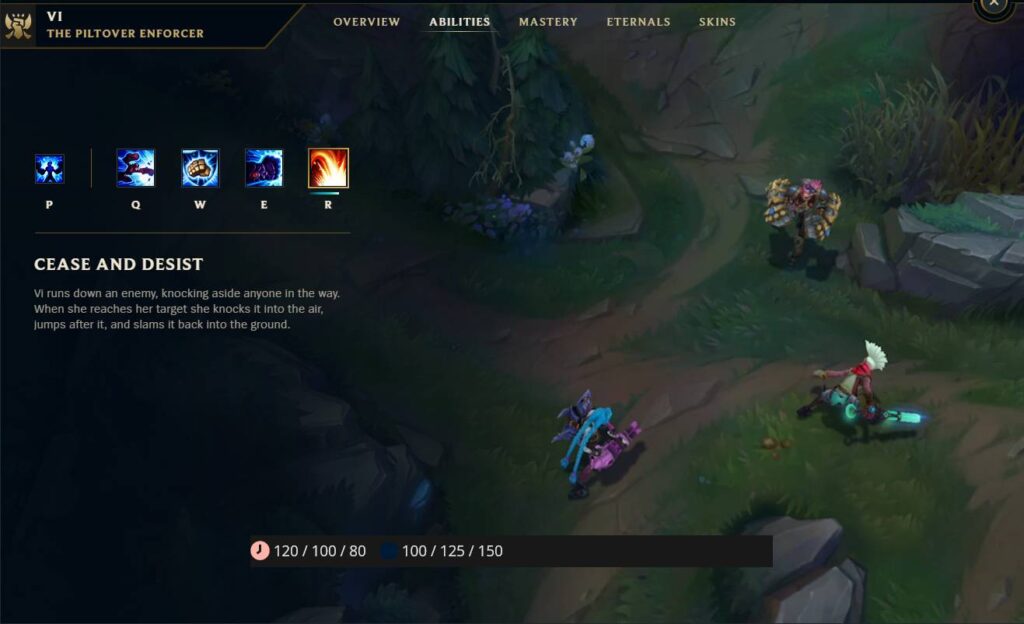 The screenshot shows the ultimate ability of Vi the League of Legends: Cease and Desist