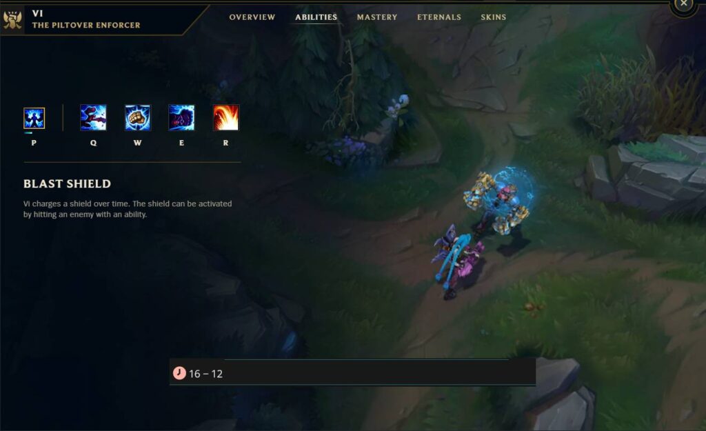 The Passive ability of Vi in League of Legends: Blast Shield