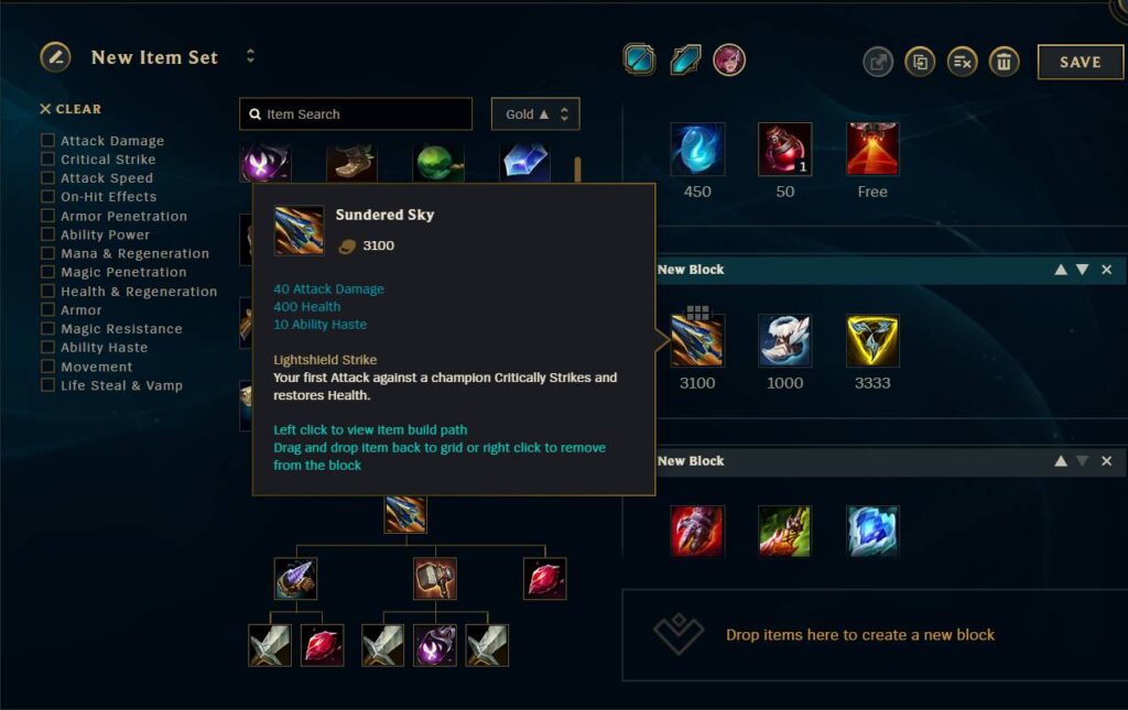 The League of Legends item Sundered Sky: a build for Vi