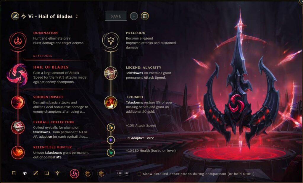 It’s one of the best rune builds for Vi in League of Legends: Hail of Blades